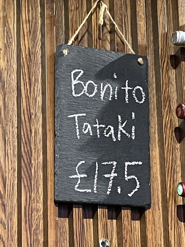 Menu board | Jugemu Sushi Bar, Soho, London